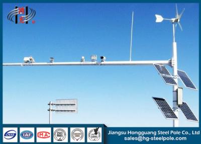 China Solar / Wind Power Traffic CCTV Camera Pole Hot Roll Steel Q235 for sale