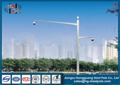 China Double Arms Camera Mounting Post Traffic Monitoring Galvanised Steel Pole for sale