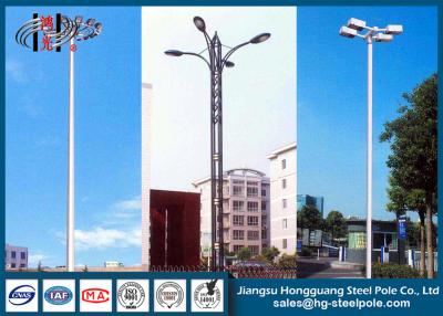 China Outdoor HDG Round Decorative Street Light Pole Powder Coated High Mast Light Pole for sale