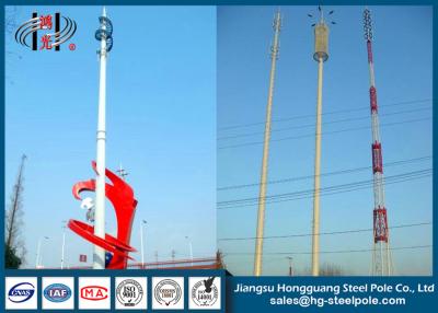 China Polygonal Telecommunication Steel Pole Tower With Inner Flange Connection for sale