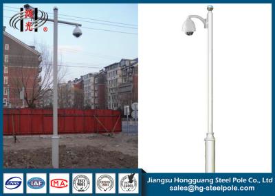 China Hot Roll Steel Cctv Camera Mounting Poles , Telescopic CCTV Surveillance Camera Poles for sale