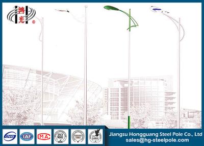 China 8 Meters Conical Hot Dip Galvanized Street Lighting Poles With 1.5M Single Arm for sale