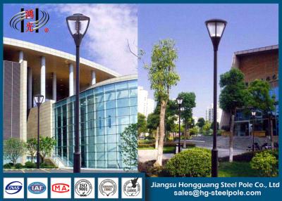 China Q235 Round Outdoor Street Lamp Post , Decorative Garden Lamp Pole for sale