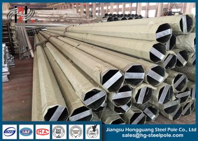China Steel Tubular Electrical Power Poles / Transmission Line Poles ASTM A123 Galvanizing Standard for sale