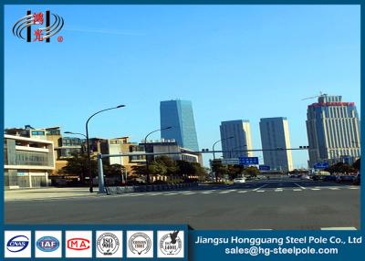 China Q235 Single Arm Conical Security Camera Mounting Pole For Traffic Monitor Project H 6M L12M for sale