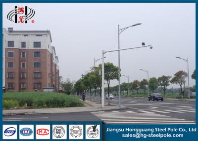 China Powder Coated Road Crossing Traffic Monitor Project 8m Single Arm CCTV Camera Pole for sale