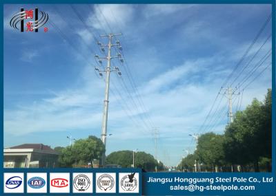 China Q345 Hot Dip Galvanized Electrical Power Pole , Polygonal Electric Utility Pole ISO9001 for sale
