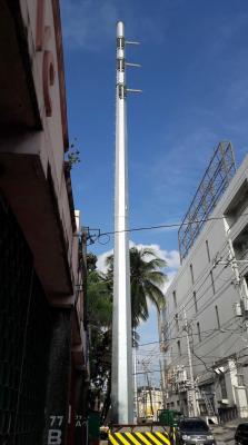 China 10m 35ft Galvanized Steel Tubular Tower Pole Non Standard for sale
