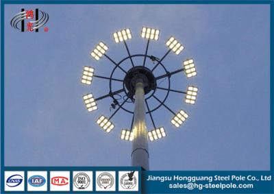 China High Mast Commercial Light Pole With Lifting System , Floodlighting Poles for sale