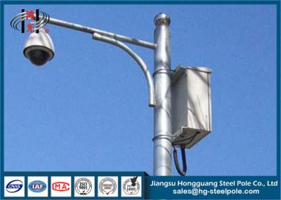 China Road Street Cctv Camera Pole , Traffic Light Steel Hot Dip Galvanized Pole for sale