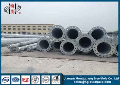 China 15M Hot Dip Galvanized Steel Transmission Pole Q345 Two Segments Overlap Type for sale