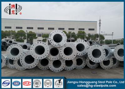China Bitumen Tapered Electrical Overhead Line Pole 35FT 3mm Thick Hot Dip Galvanized for sale