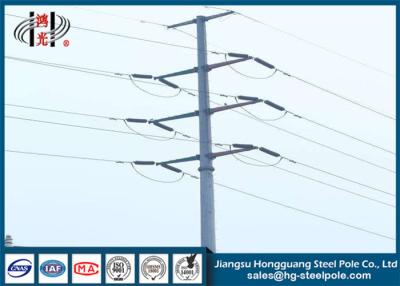 China High Voltage 220KV Galvanised Electric Power Pole For Transmission Line Project for sale