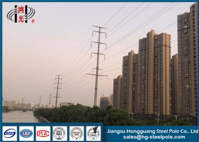 China High Voltage Galvanized Power Transmission Poles 10KV - 500KV For Transmission Line for sale