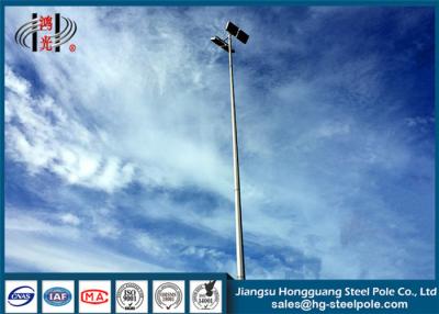 China Q420 9 Meter High Mast Lighting Columns With Template Bracket for sale