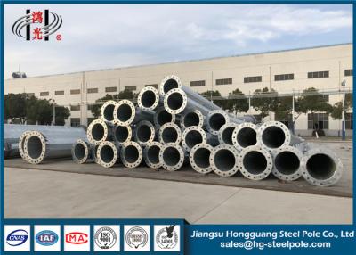 China 25ft 30ft 35ft 40ft Hot Dip Galvanized Octagonal Pole , Electrical Steel Pole for sale