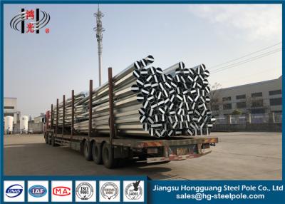 China Polygonal Transmission Steel Pole / Steel Power Pole For Overhead Transmission Line for sale