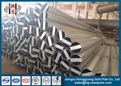 China Direct Burial Electric Hot Dip Galvanized Steel Pole Corrosion Resistance for sale
