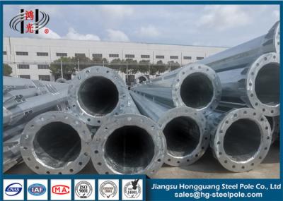 China 20m Customized Electric Galvanized Steel Pole Flange Connection  ISO 9001 Standard for sale