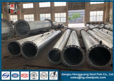 China Hot Dip Galvanized Steel Electric Pole  Flange Connected With Material ASTM A572 for sale