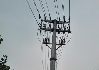 China 330KV Electrical Steel Transmission Line High Voltage Pole Tower Poles Conical for sale
