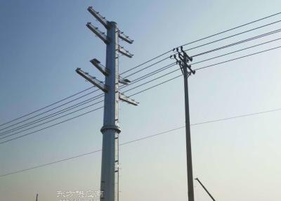 China 16mm Galvanized Steel Electrical Utility Power Pole With Insert Mode for sale