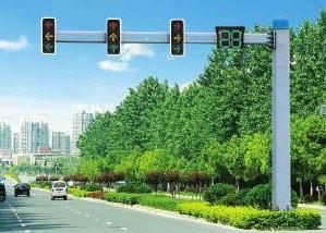 China 10m Plastic Sprayed Traffic Light Signal Arm Pole Galvanized for sale