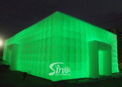 China 20x11m large cube inflatable wedding party tent with LED lights N movable doors from Sino inflatables for sale