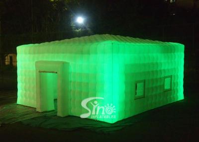 China 8x8 meters outdoor giant led light inflatable cube tent for parties or events etc for sale