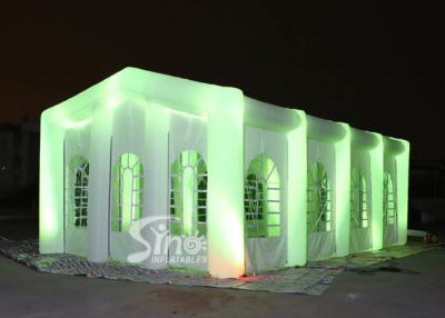 China 12x6m big blow up inflatable wedding party tent with LED light, movable doors N windows for sale