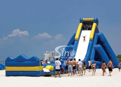 China 10m high commercial giant hippo inflatable water slide for adults with pool ended for beach water park for sale