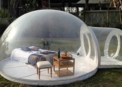 China 4m dome clear inflatable camping bubble tent with capsule tunnel for sale