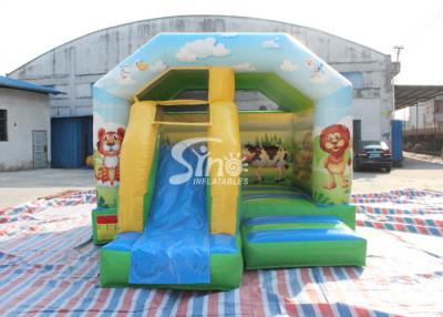 China Inflatable Cartoon Bounce House Jumping Castle With Slide For Inflatable Games for sale