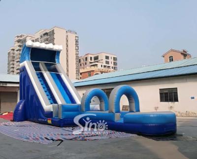 China Outdoor Blow Up Commercial Big Kids Inflatable Water Slides For Water Park 0.55mm Pvc Tarpaulin for sale