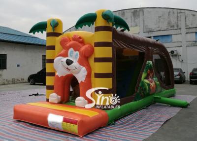 China 8 Meters Long Kids Inflatable Jungle Bouncy Castle With Tunnel With EN14960 Certified for sale