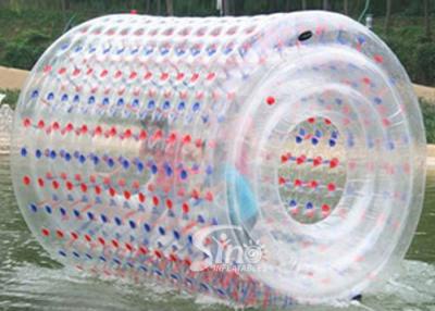 China Commercial kids TPU inflatable water zorb roller with colorful reinforce dots for sale