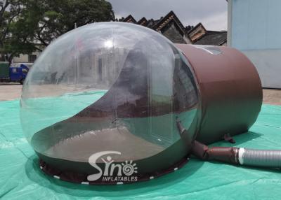 China 3m Dome Clear Inflatable Bubble Tent With Steel Frame Tunnel And Aluminium Door For Beach Hotel Use for sale