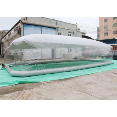 China 12x6m portable clear inflatable pool cover tent with grey ceiling for covering swimming pool made in Sino Inflatables fa for sale