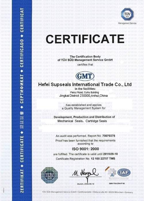 ISO9001 - Hefei Supseals International Trade Co., Ltd.