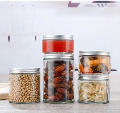 China 93mm Diameter Round Glass Jar High Safety 4oz Square Spice Containers for sale
