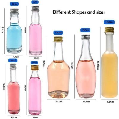 China Mini Glass Packaging Bottle Juice Coffee Wine Liquor Glass Bottle With Lids for sale