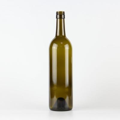 China Empty Glass Bottle Durable Dark Green Bottle For Liquid Storage for sale