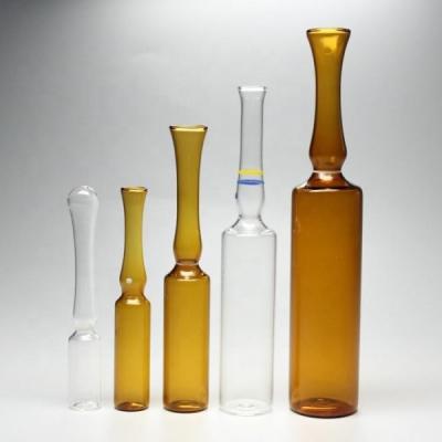 China Botella de cristal farmacéutica clara Amber Glass Ampoule estándar en venta