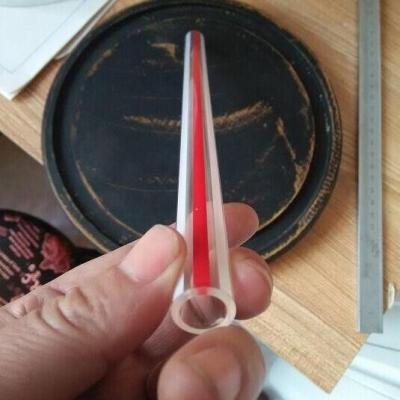 China Linha vermelha transparente padrão tubo de tubo de vidro de vidro do calibre do Borosilicate para a caldeira à venda