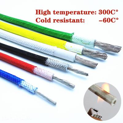 China 0.3mm 1.5mm 2.5mm Silicone Wire Cable Heat Resistant 300 Deg C Fiberglass Braided for sale