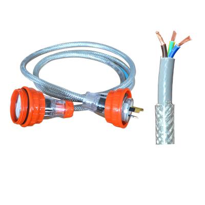 China Cable de extensión trenzado impermeable IP66 con los enchufes industriales como cable eléctrico del enchufe de los nzs en venta