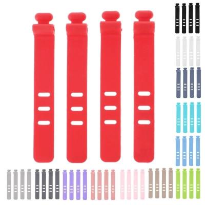 China 1.5mm-2.0mm Oval Silicone Self Gripping Cable Ties 6.5cm 7.4cm for sale