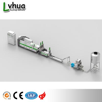 China Nylon waste silk cloth film recycling and pelletizing line LDT power 30kw for sale