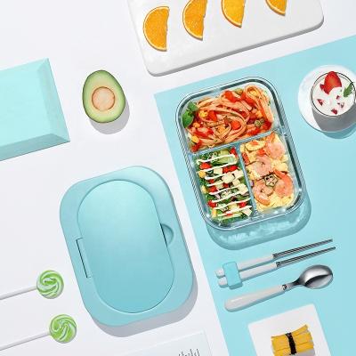 China Multifunctional Bento Glass Meal Prep Containers Nontoxic Heatproof for sale