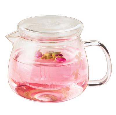 China Multi Szenen-Borosilicat-Glas-Teekanne stellte wasserundurchlässiges verdickt ein zu verkaufen